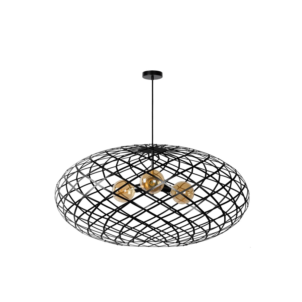 Lucide Vide hanglampWolfram 3-lichts zwart - 21417/99/30